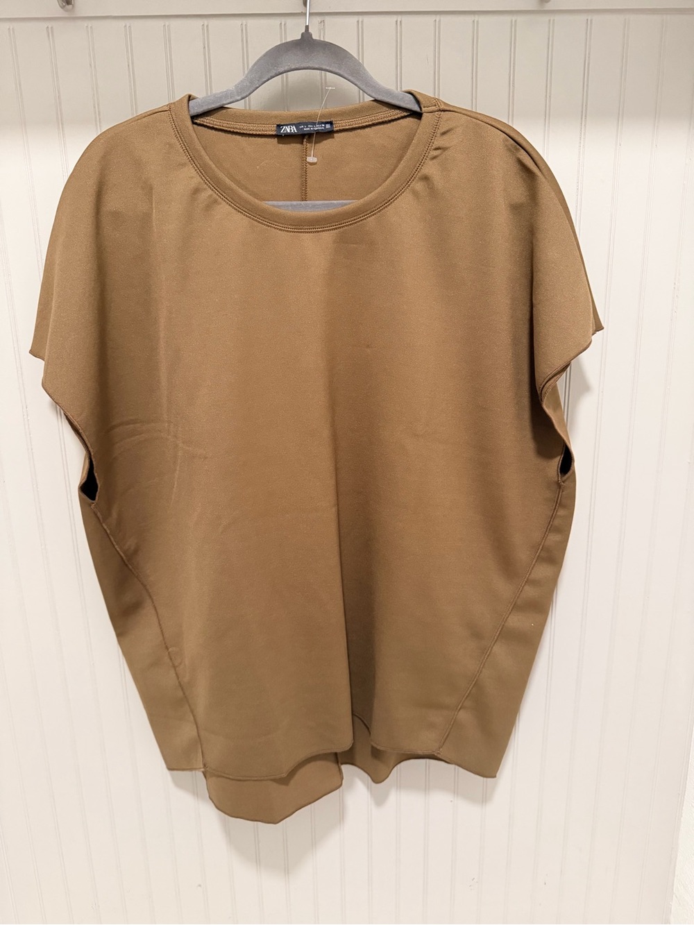 Zara Relaxed boxy Top in Camel - Picture 2 of 3